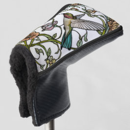 Elegant hummingbird artwork botanical boho chic golf headcover