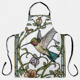 Elegant hummingbird artwork botanical boho chic schürze