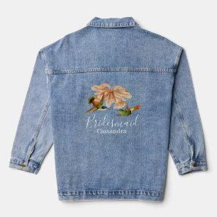 Elegant Hummingbird Bridesmaid Favor Wedding Jeansjacke