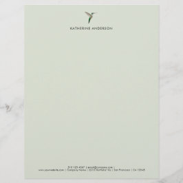 Elegant Hummingbird Letterhead Briefbogen