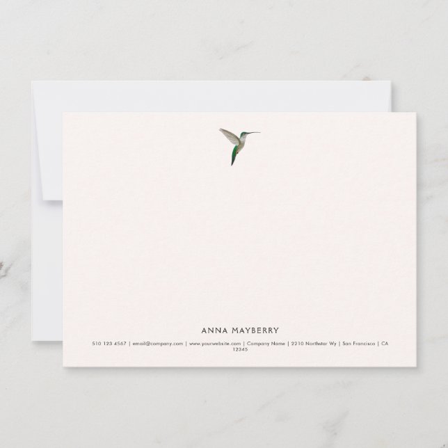 Elegant Hummingbird Mitteilungskarte (Vorderseite)