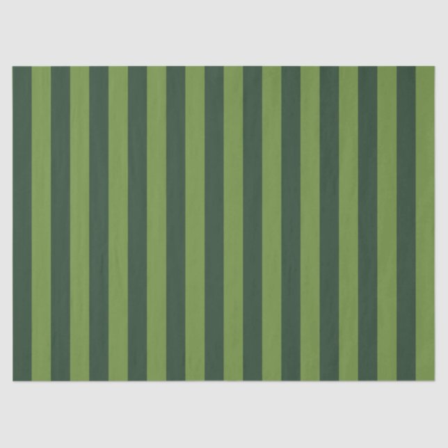 Elegant Hunter Green Garden Green Stripe Seidenpapier (Vorderseite)