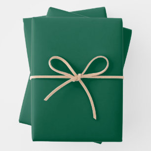 Elegant Hunter Green Solid Color Geschenkpapier Set
