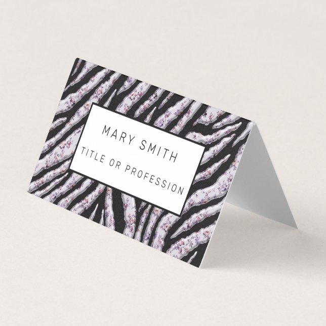 Elegant Hybrid Floral-Animal Visitenkarten (Vorderseite)