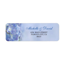 Elegant Hydrangea Blue Florals Adressetikett