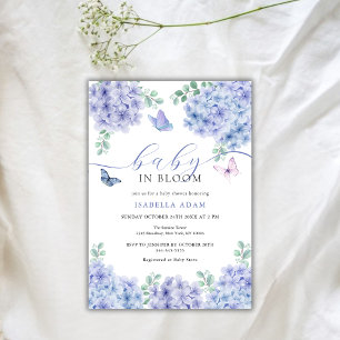 Elegant Hydrangea Floral Garden Baby Shower Einladung
