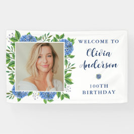 Elegant Hydrangea Foto 100. Geburtstagsparty Banner