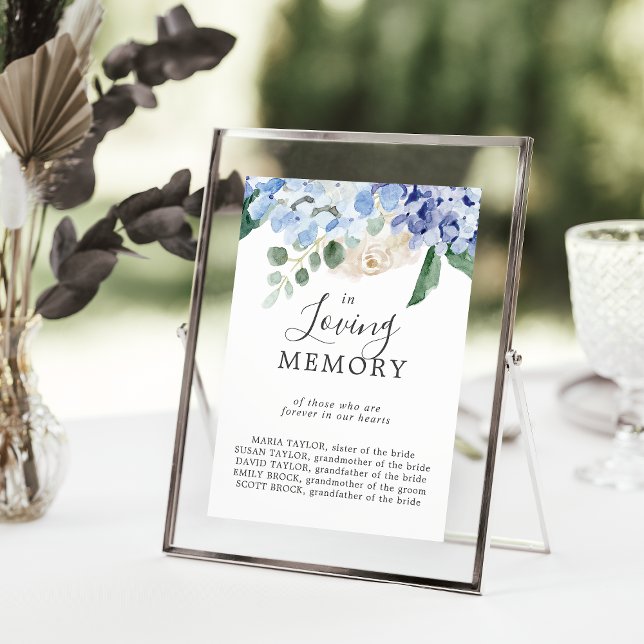 Elegant Hydrangea Love Memory Memorial Sign Poster (Von Creator hochgeladen)