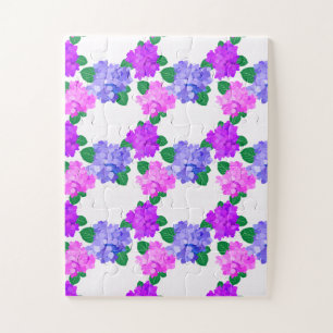 Elegant Hydrangea Pink Purple Flowers Bouquet Puzzle