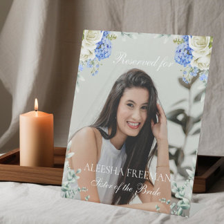 Elegant Hydrangea Wedding Reserved Memorial Chair Sockelschild
