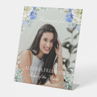 Elegant Hydrangea Wedding Reserved Memorial Chair Sockelschild