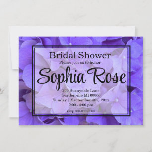 Elegant Hydrangeas Lavender lila Brautparty Einladung