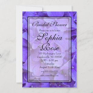 Elegant Hydrangeas Lavender lila Brautparty Einladung