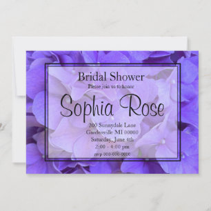 Elegant Hydrangeas Lavender lila Brautparty Einladung