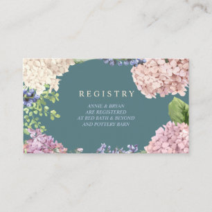 Elegant Hydrangeas Wedding Registry Cards Begleitkarte