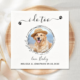 Elegant I do to Custom Pet Foto Hunde Hochzeit Serviette