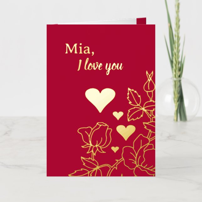 Elegant I Liebe You Floral Personalisiert Foil Car (Vorderseite)