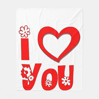 Elegant I Love You | Minimalist Rot Fleecedecke
