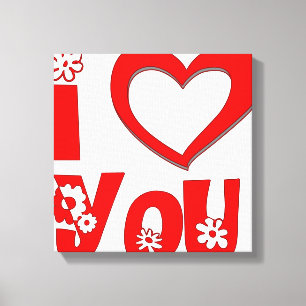 Elegant I Love You Minimalist Rot Leinwanddruck