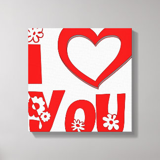 Elegant I Love You | Minimalist Rot Leinwanddruck