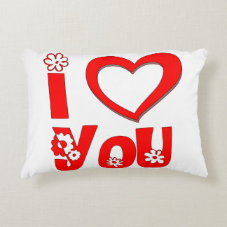 Elegant I Love You Zierkissen | Minimalist Rot