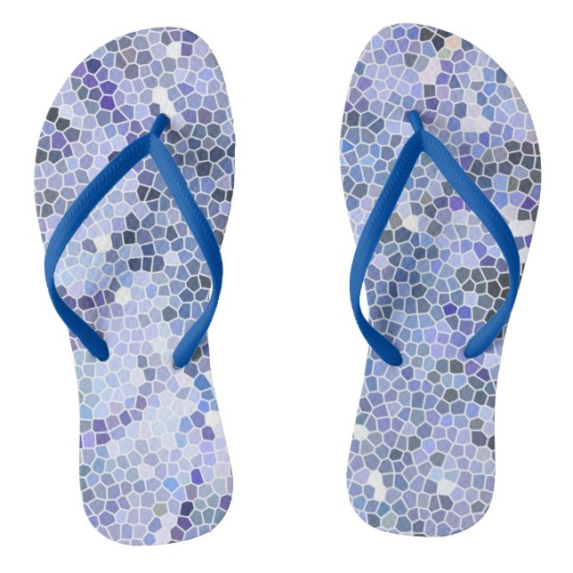 Elegant ice blue mosaic flip flops (Fußbett)