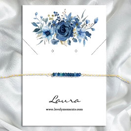 Elegant Ice Blue Winter Floral Stud Earring Visitenkarte