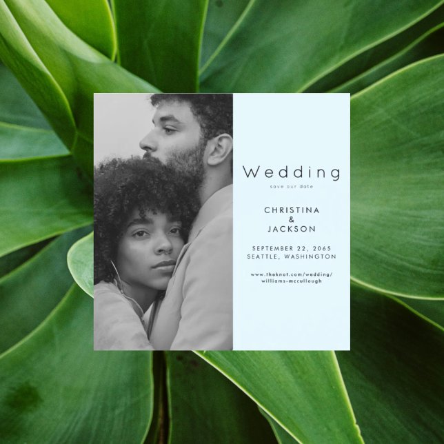 Elegant Icy Blue Photo Save the Date II Magneteinladung (Von Creator hochgeladen)