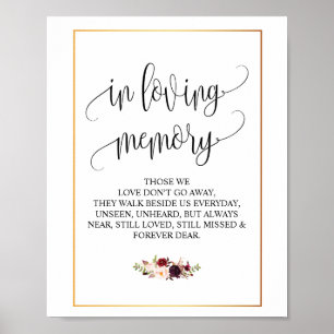 Elegant im Gedächtnisgedächtniszeichen Poster