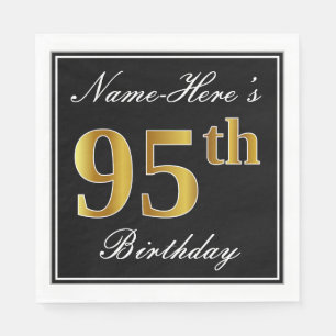 Elegant, Imitat-Gold95. Geburtstag + Individueller Serviette