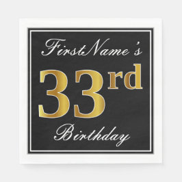 Elegant, Imitate Gold 33. Geburtstag + Individuell Serviette
