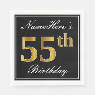 Elegant, Imitate Gold 55. Geburtstag + Individuell Serviette