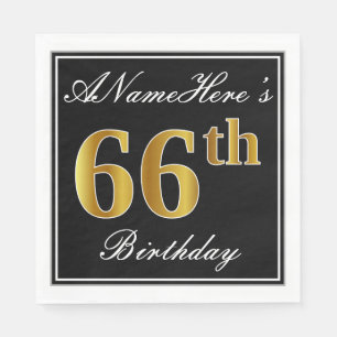 Elegant, Imitate Gold 66. Geburtstag + Individuell Serviette