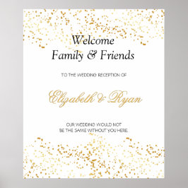 Elegant, Imitate Gold Foil Confetti, Custom, Weddi Poster