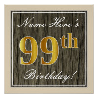 Elegant, Imitate Holz, Imitate Gold 99. Geburtstag