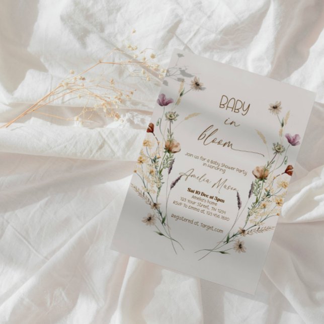 Elegant "In Bloom" Baby Shower Party Einladung (Von Creator hochgeladen)