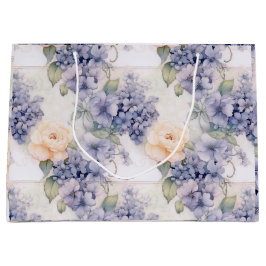 Elegant in Bloom Pastel Lila Hydrangea und Rose Große Geschenktüte