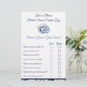 Elegant in Blue Rose Couple Quiz Duschspiel