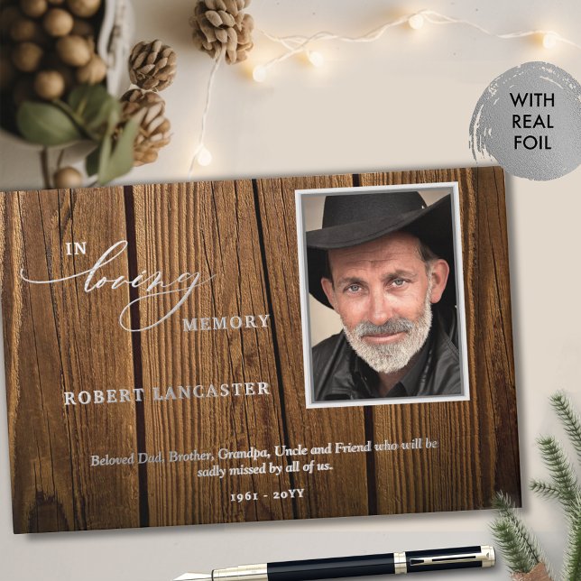 Elegant in der Liebe Erinnerung Rustikales Holz Fo Gästebuch (Von Creator hochgeladen)