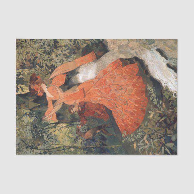 Elegant in der Nähe eines Frühlings, Decoupage Seidenpapier (Vorderseite)