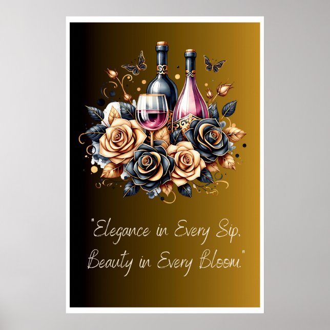 "Elegant in jedem Sip-Poster Poster (Vorne)