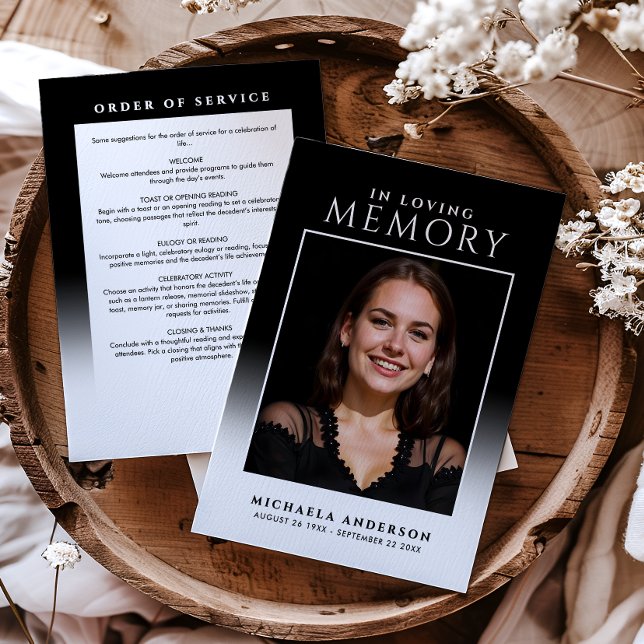 Elegant in Love Memory Foto Beerdigung/Memorial Programm (Von Creator hochgeladen)