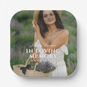 Elegant in Love Memory Foto Gedenkfeier Pappteller