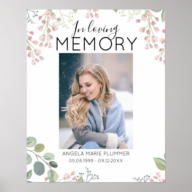 Elegant in Love Memory | Foto Memorial Poster (Vorne)