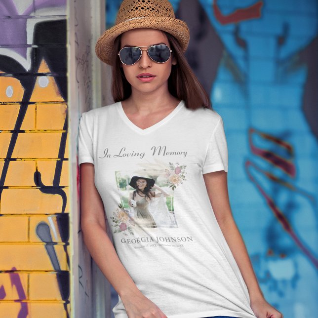 Elegant in Love Memory | Foto Memorial T - Shirt (Von Creator hochgeladen)