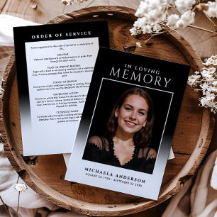 Elegant In Loving Memory Foto Trauerfeier/Gedenkfe Programm
