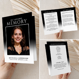 Elegant In Loving Memory Foto Trauerfeier/Gedenkfe Programm