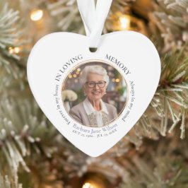 Elegant In Loving Memory Memorial Funeral Keepsake Ornament
