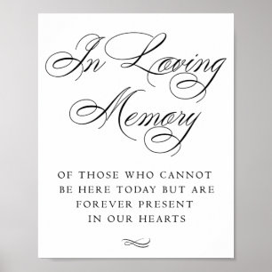 Elegant In Loving Memory Schwarz Kalligrafie   Chi Poster