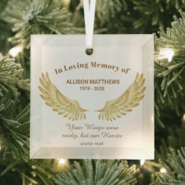 Elegant in Loving Memory Wings Memorial Ornament Aus Glas
